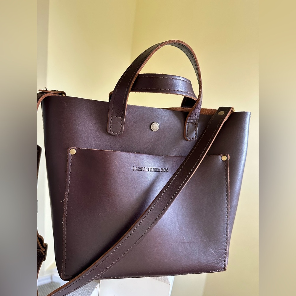 Portland Leather Goods Mini Crossbody in Grizzly